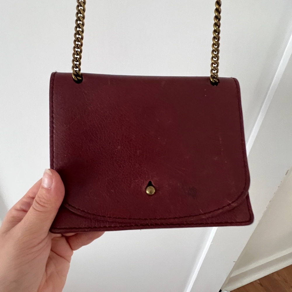 Madewell Small Burgundy Leather Shoulder Bag